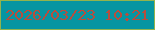 文字の大きさ：3、枠の色：93b34d、背景の色：0795a1、文字の色：b84d3d 無料ブログパーツのブログ時計