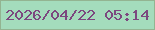 文字の大きさ：5、枠の色：93b491、背景の色：a4dcbc、文字の色：7c487f 無料ブログパーツのブログ時計