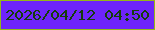 文字の大きさ：1、枠の色：93b817、背景の色：6e24fa、文字の色：153d0a 無料ブログパーツのブログ時計