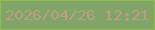文字の大きさ：1、枠の色：93bc50、背景の色：81a469、文字の色：ba9f7e 無料ブログパーツのブログ時計