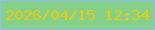 文字の大きさ：4、枠の色：93bcfe、背景の色：85d189、文字の色：e7cc13 無料ブログパーツのブログ時計