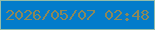 文字の大きさ：3、枠の色：93bdab、背景の色：037ccb、文字の色：8c885a 無料ブログパーツのブログ時計