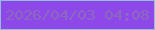 文字の大きさ：3、枠の色：93bedf、背景の色：8e47e8、文字の色：8b6abe 無料ブログパーツのブログ時計