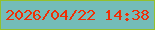 文字の大きさ：2、枠の色：93c02d、背景の色：74bcb9、文字の色：f02e06 無料ブログパーツのブログ時計