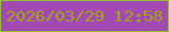 文字の大きさ：1、枠の色：93c133、背景の色：a249b4、文字の色：9fa612 無料ブログパーツのブログ時計