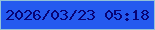 文字の大きさ：2、枠の色：93c2d8、背景の色：245aef、文字の色：080375 無料ブログパーツのブログ時計