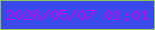 文字の大きさ：5、枠の色：93c462、背景の色：384be9、文字の色：ba0bf3 無料ブログパーツのブログ時計