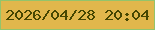 文字の大きさ：1、枠の色：93c46b、背景の色：e1b74c、文字の色：464601 無料ブログパーツのブログ時計