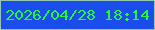 文字の大きさ：2、枠の色：93c7af、背景の色：1b4cec、文字の色：21f641 無料ブログパーツのブログ時計
