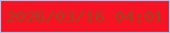 文字の大きさ：5、枠の色：93c9f5、背景の色：f71324、文字の色：994625 無料ブログパーツのブログ時計
