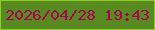 文字の大きさ：3、枠の色：93ca24、背景の色：578a20、文字の色：aa0153 無料ブログパーツのブログ時計