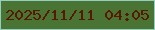 文字の大きさ：5、枠の色：93cec0、背景の色：497434、文字の色：581902 無料ブログパーツのブログ時計