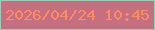 文字の大きさ：2、枠の色：93cfb9、背景の色：c56f81、文字の色：fe8b64 無料ブログパーツのブログ時計