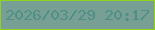 文字の大きさ：1、枠の色：93d11f、背景の色：789f94、文字の色：4f9086 無料ブログパーツのブログ時計