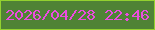 文字の大きさ：5、枠の色：93d22f、背景の色：4f8335、文字の色：ec4ce1 無料ブログパーツのブログ時計