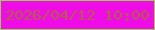 文字の大きさ：2、枠の色：93d24f、背景の色：f00ce7、文字の色：b16046 無料ブログパーツのブログ時計