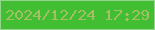 文字の大きさ：2、枠の色：93d58c、背景の色：42be32、文字の色：a4bf65 無料ブログパーツのブログ時計