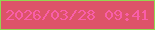 文字の大きさ：2、枠の色：93d651、背景の色：dd5369、文字の色：f95ea9 無料ブログパーツのブログ時計