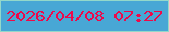 文字の大きさ：4、枠の色：93d8ca、背景の色：48a7d5、文字の色：ee094a 無料ブログパーツのブログ時計