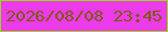 文字の大きさ：2、枠の色：93dd12、背景の色：ed3aea、文字の色：7c5b03 無料ブログパーツのブログ時計