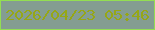 文字の大きさ：2、枠の色：93de52、背景の色：849d91、文字の色：96a716 無料ブログパーツのブログ時計
