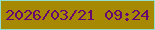 文字の大きさ：2、枠の色：93decc、背景の色：a68801、文字の色：690772 無料ブログパーツのブログ時計