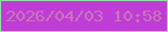 文字の大きさ：1、枠の色：93e2a8、背景の色：c03cd6、文字の色：c776b8 無料ブログパーツのブログ時計