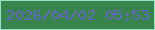 文字の大きさ：1、枠の色：93e2c0、背景の色：37854c、文字の色：6267c0 無料ブログパーツのブログ時計