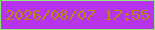 文字の大きさ：2、枠の色：93e67b、背景の色：b734ec、文字の色：b38a11 無料ブログパーツのブログ時計