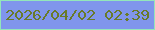 文字の大きさ：2、枠の色：93e6ba、背景の色：8095ec、文字の色：697a29 無料ブログパーツのブログ時計