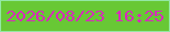 文字の大きさ：2、枠の色：93e8a4、背景の色：68c835、文字の色：d82abb 無料ブログパーツのブログ時計