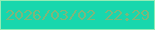 文字の大きさ：3、枠の色：93ecb6、背景の色：18d7ad、文字の色：7eb67b 無料ブログパーツのブログ時計