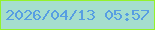 文字の大きさ：2、枠の色：93f22c、背景の色：a5dece、文字の色：579ee2 無料ブログパーツのブログ時計