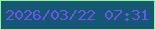 文字の大きさ：1、枠の色：93f299、背景の色：145875、文字の色：6d55e8 無料ブログパーツのブログ時計