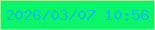 文字の大きさ：5、枠の色：93f399、背景の色：0bf56b、文字の色：0bc2d6 無料ブログパーツのブログ時計