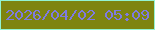 文字の大きさ：3、枠の色：93f3d2、背景の色：7e8410、文字の色：7e7be2 無料ブログパーツのブログ時計