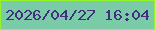 文字の大きさ：3、枠の色：93f42a、背景の色：7acba7、文字の色：452d81 無料ブログパーツのブログ時計