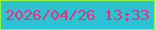 文字の大きさ：2、枠の色：93f44b、背景の色：2fc0d4、文字の色：da377d 無料ブログパーツのブログ時計