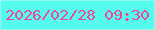 文字の大きさ：3、枠の色：93f7f2、背景の色：55fbed、文字の色：ea489b 無料ブログパーツのブログ時計