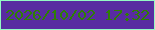 文字の大きさ：2、枠の色：93f9c4、背景の色：582ca1、文字の色：2e7f04 無料ブログパーツのブログ時計