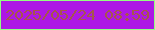 文字の大きさ：4、枠の色：93ff81、背景の色：ad18e5、文字の色：a6564d 無料ブログパーツのブログ時計