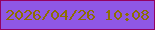 文字の大きさ：1、枠の色：940162、背景の色：8f57e5、文字の色：8d6e01 無料ブログパーツのブログ時計