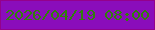 文字の大きさ：5、枠の色：94018c、背景の色：8a0dbb、文字の色：30800b 無料ブログパーツのブログ時計