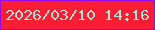 文字の大きさ：1、枠の色：9409e8、背景の色：fa1d34、文字の色：b6e1d2 無料ブログパーツのブログ時計