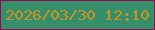 文字の大きさ：1、枠の色：940a4c、背景の色：368f6b、文字の色：ca9322 無料ブログパーツのブログ時計