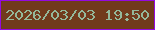 文字の大きさ：1、枠の色：940ae0、背景の色：713a1c、文字の色：94b89a 無料ブログパーツのブログ時計