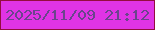 文字の大きさ：5、枠の色：940d3f、背景の色：e034e5、文字の色：6b448d 無料ブログパーツのブログ時計