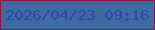 文字の大きさ：5、枠の色：940d45、背景の色：3e6b9d、文字の色：2c4cad 無料ブログパーツのブログ時計