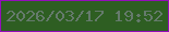 文字の大きさ：1、枠の色：940dba、背景の色：2e5e22、文字の色：657a6c 無料ブログパーツのブログ時計