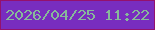 文字の大きさ：1、枠の色：94116d、背景の色：782dbf、文字の色：87b99a 無料ブログパーツのブログ時計